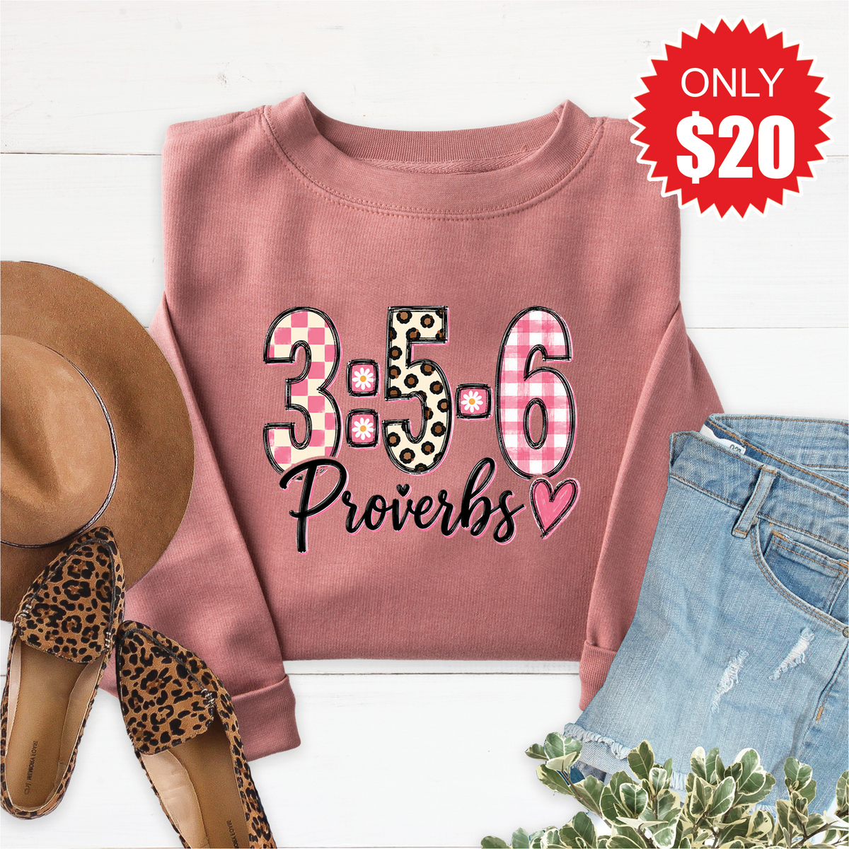 Proverbs 3:5 Sweatshirt - Heather Mauve - 20 product image 1