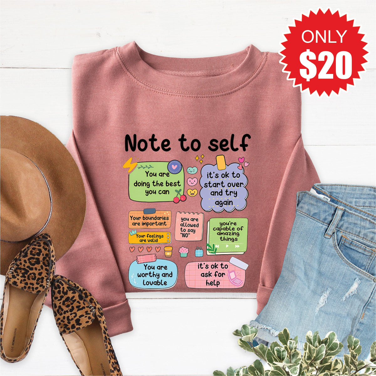 Note To Self Sweatshirt - Heather Mauve - 20 product image 1