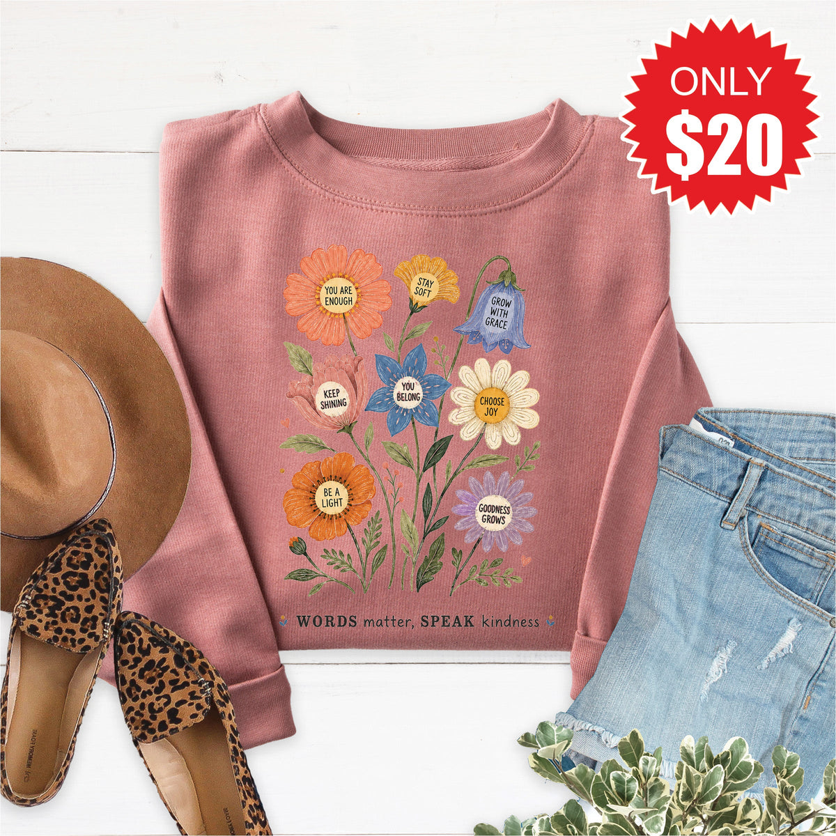 Words Matter Sweatshirt - Heather Mauve - 20 product image 1