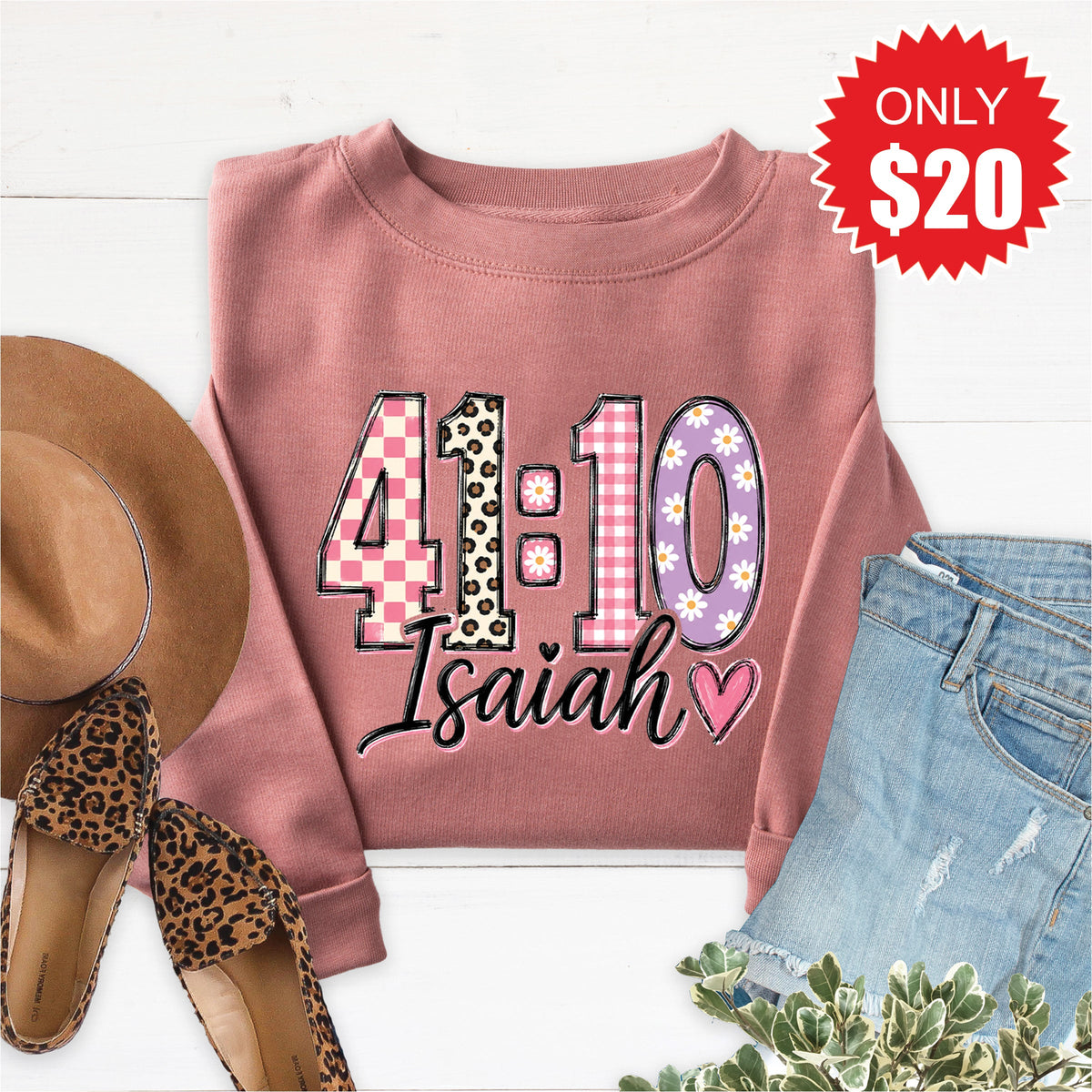 Isaiah 41:10 Sweatshirt - Heather Mauve - 20 product image 1
