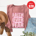 Faith Over Fear Sweatshirt - Heather Mauve - 20 product image 1