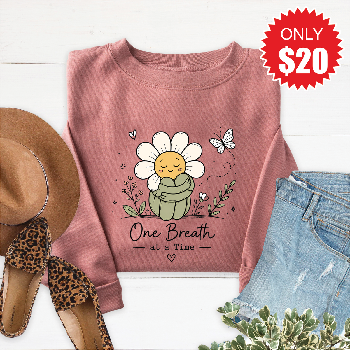 One Breath At A Time Sweatshirt - Heather Mauve - 20 product image 1