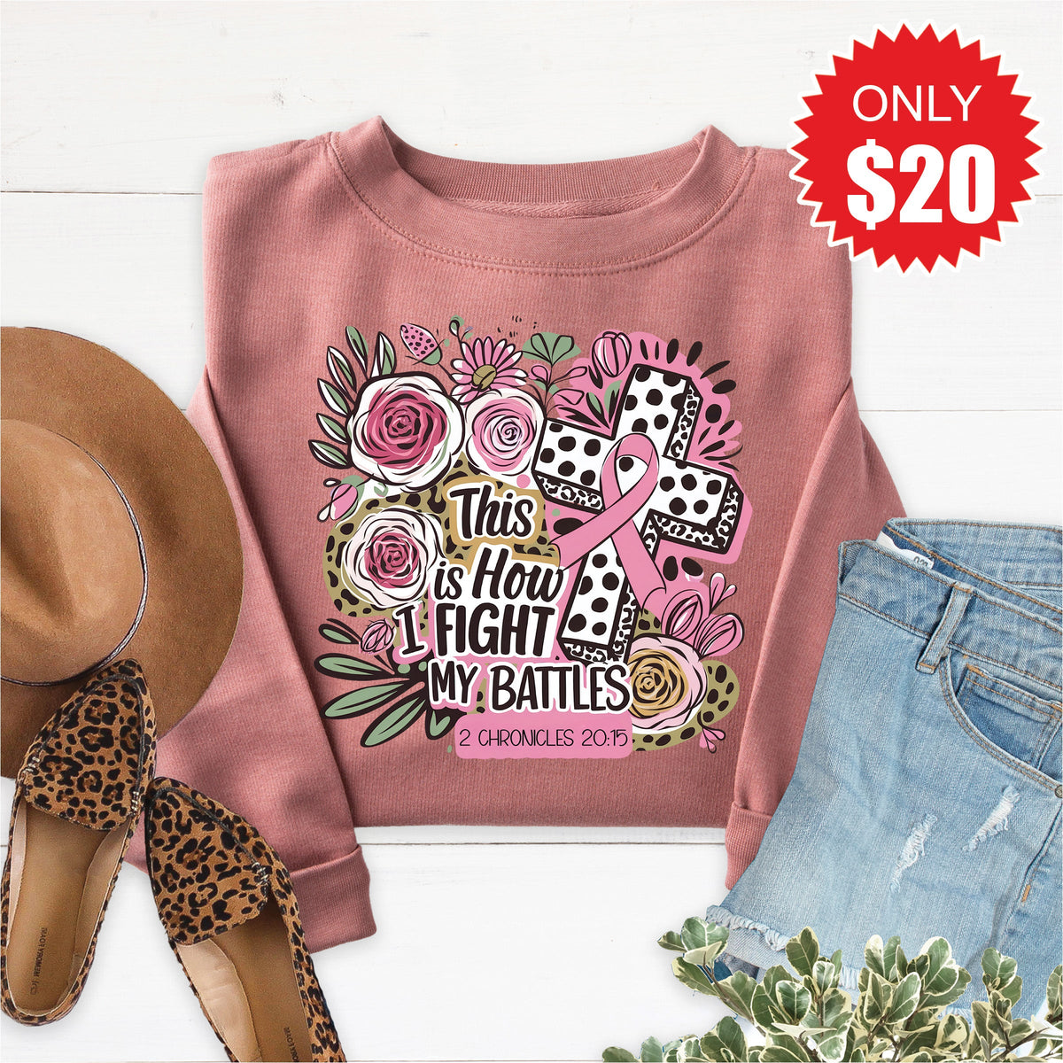 Fight My Battles Sweatshirt - Heather Mauve - 20 product image 1