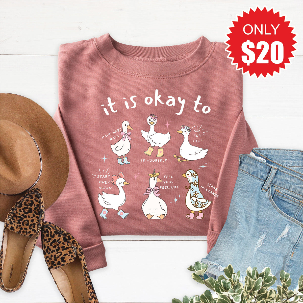 It Is Okay Sweatshirt - Heather Mauve - 20 product image 1