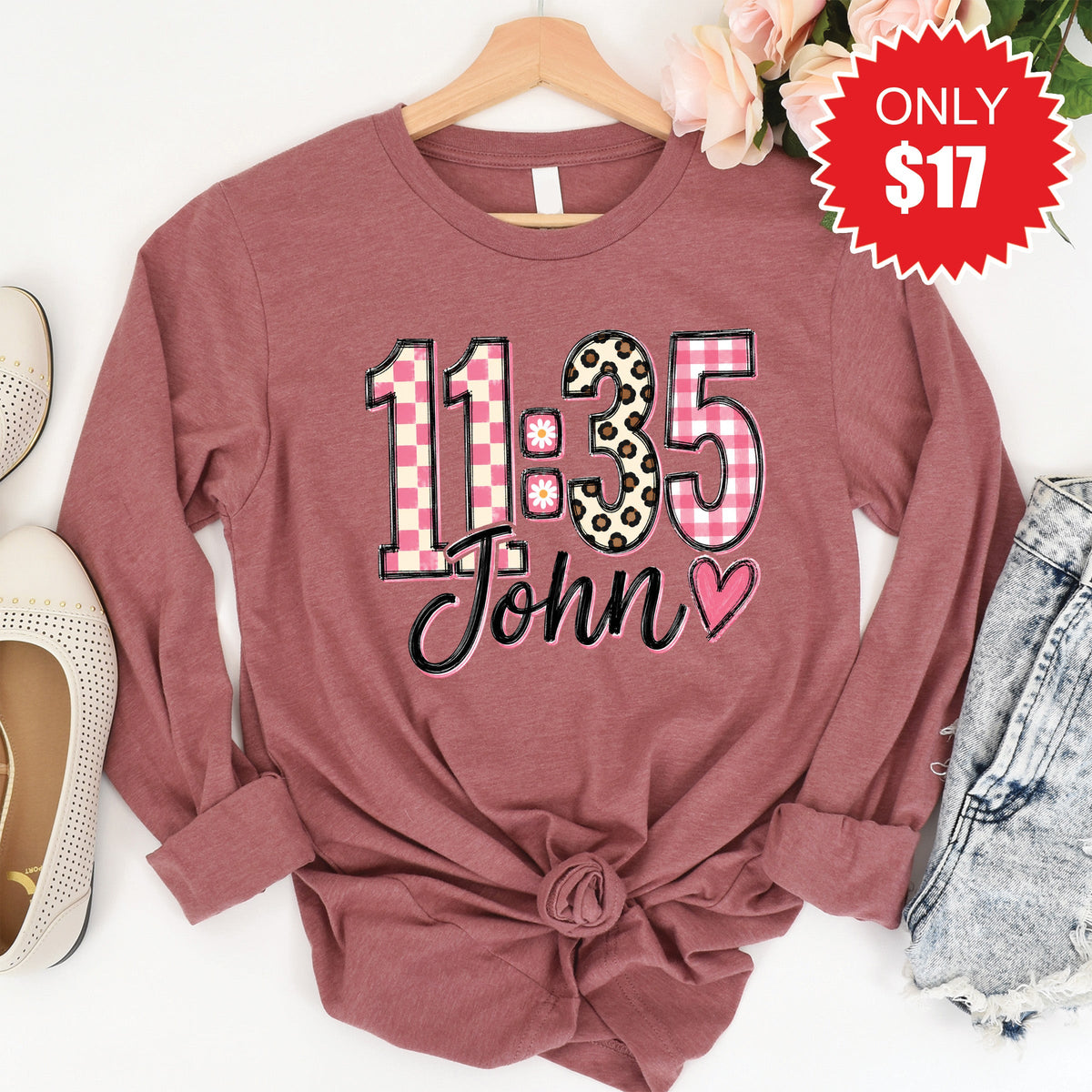 John 11:35 Long Sleeve - Heather Mauve - 17 product image 1