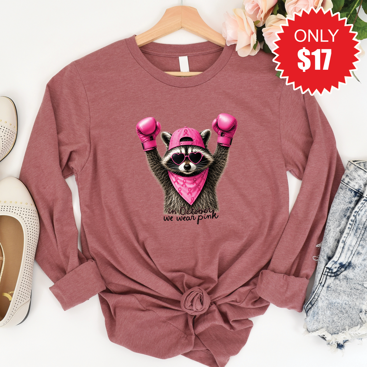 We Wear Pink Long Sleeve - Heather Mauve - 17 product image 1