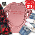 Christ Is Born Long Sleeve - Heather Mauve - 17 product image 1