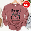 Rooted In Christ Long Sleeve - Heather Mauve - 17 product image 1