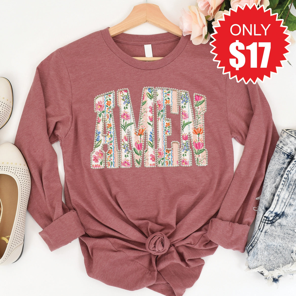 Amen Long Sleeve - Heather Mauve - 17 product image 1