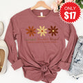 Grateful Thankful Blessed Flowers Long Sleeve - Heather product image 1