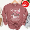 Rooted In Christ Long Sleeve - Heather Mauve - 17 product image 1