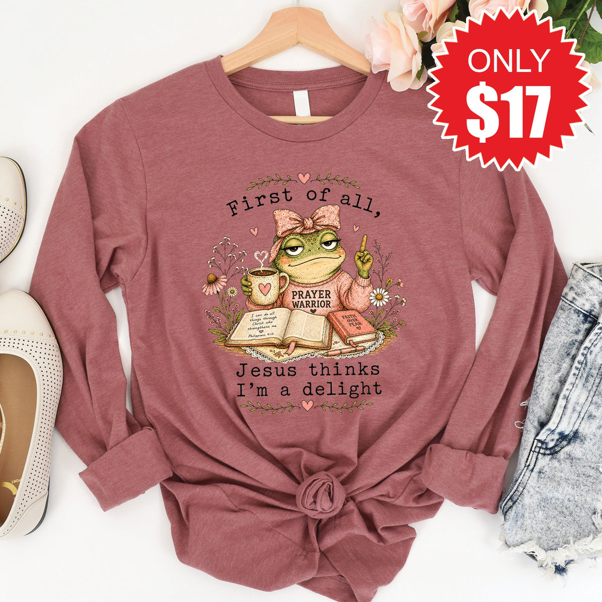 I'm A Delight Long Sleeve - Heather Mauve - 17 product image 1
