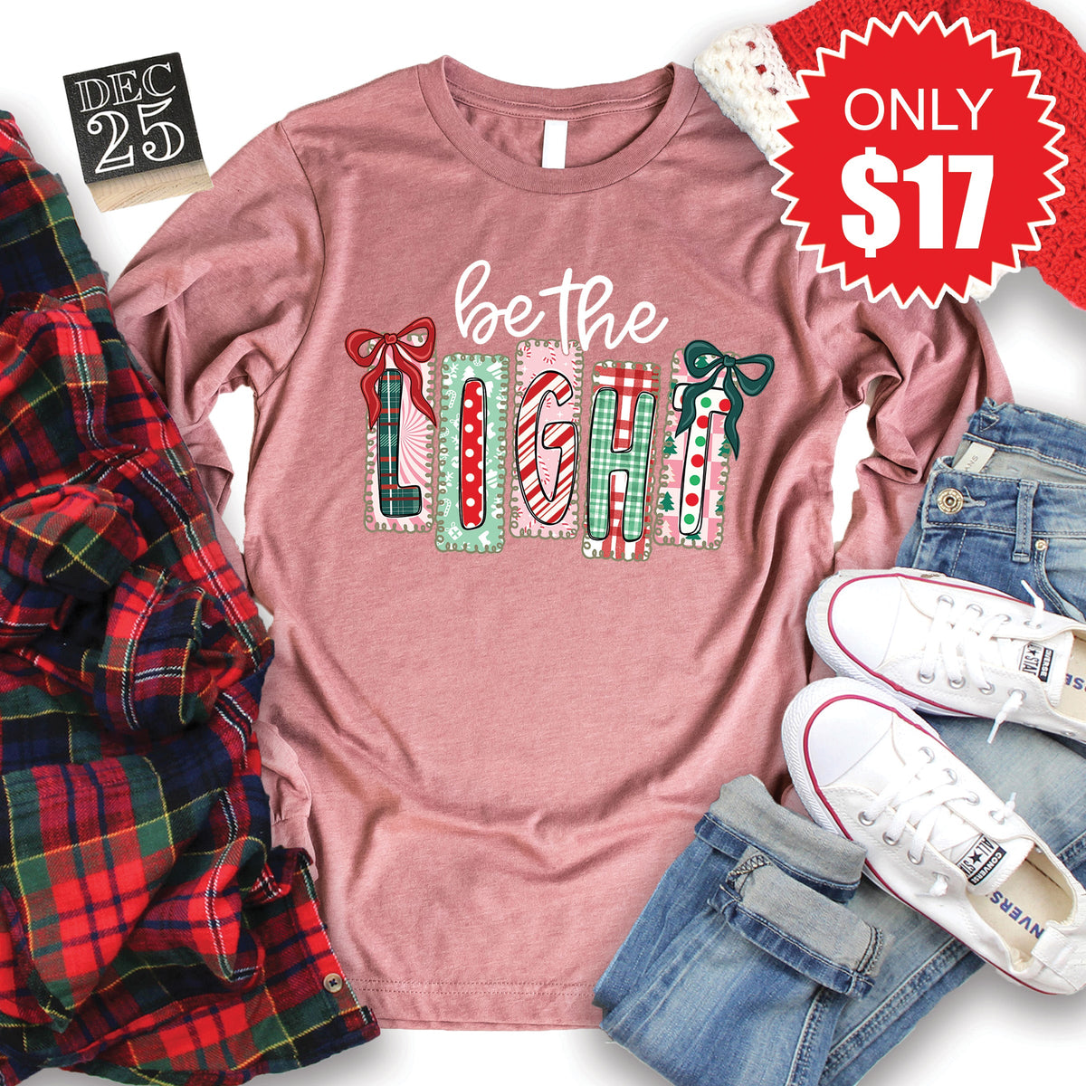 Be The Light Long Sleeve - Heather Mauve - 17 product image 1