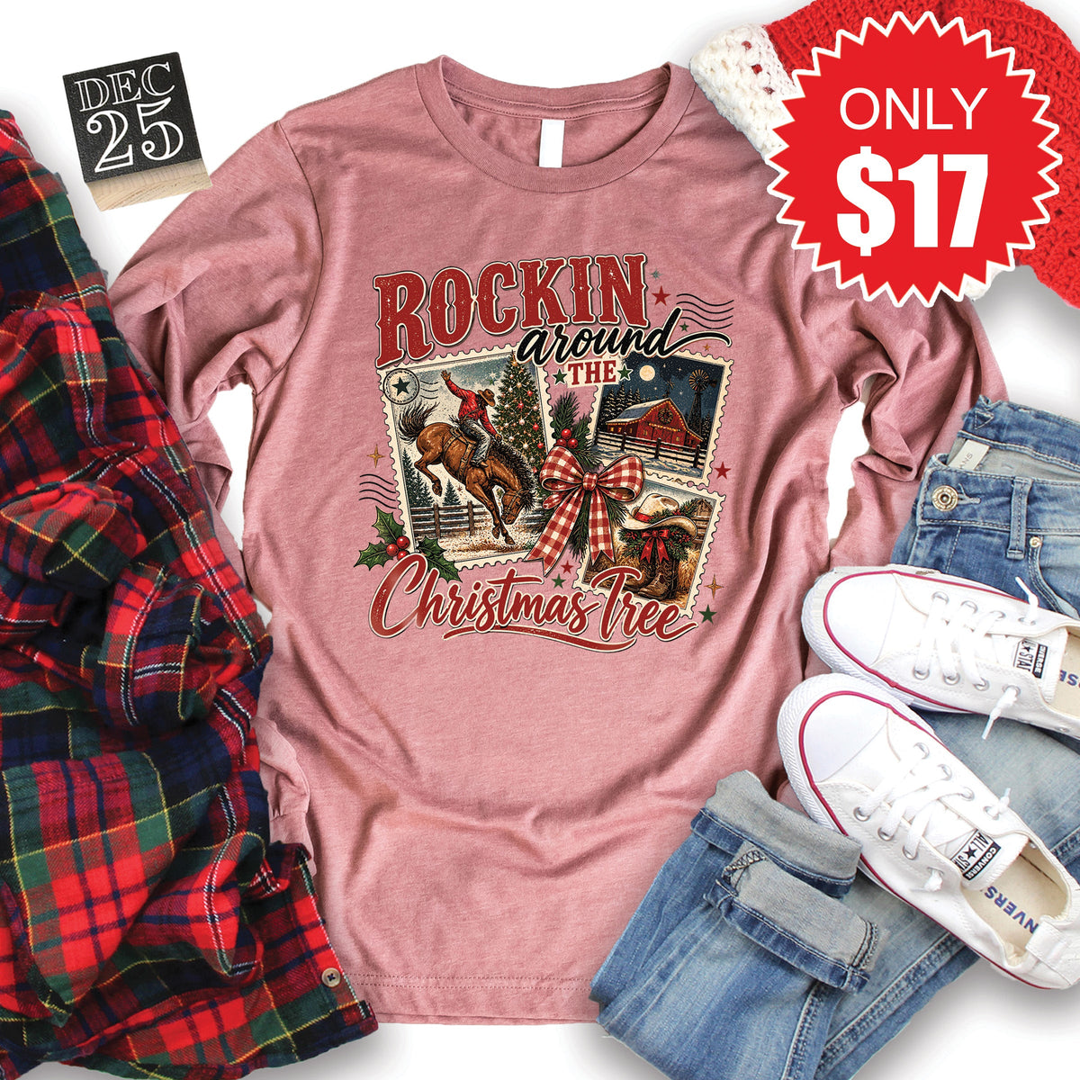 Rockin Around The Christmas Tree Long Sleeve - Heather product image 1