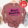 Faith Moves Mountains Long Sleeve - Heather Mauve - 17 product image 1