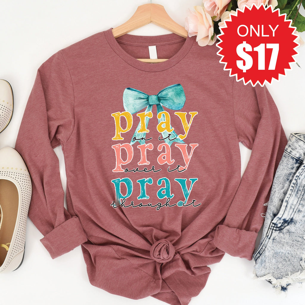 Pray On It Long Sleeve - Heather Mauve - 17 product image 1