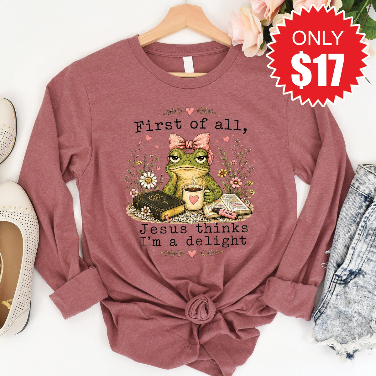 I'm A Delight Long Sleeve - Heather Mauve - 17 product image 1