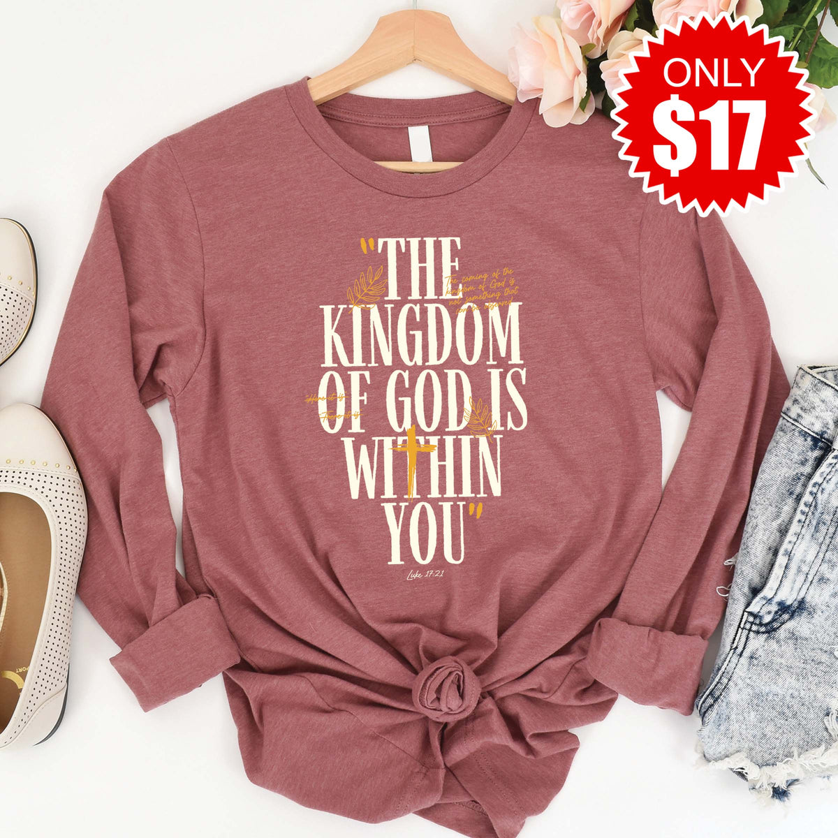 Kingdom of God Long Sleeve - Heather Mauve - 17 product image 1
