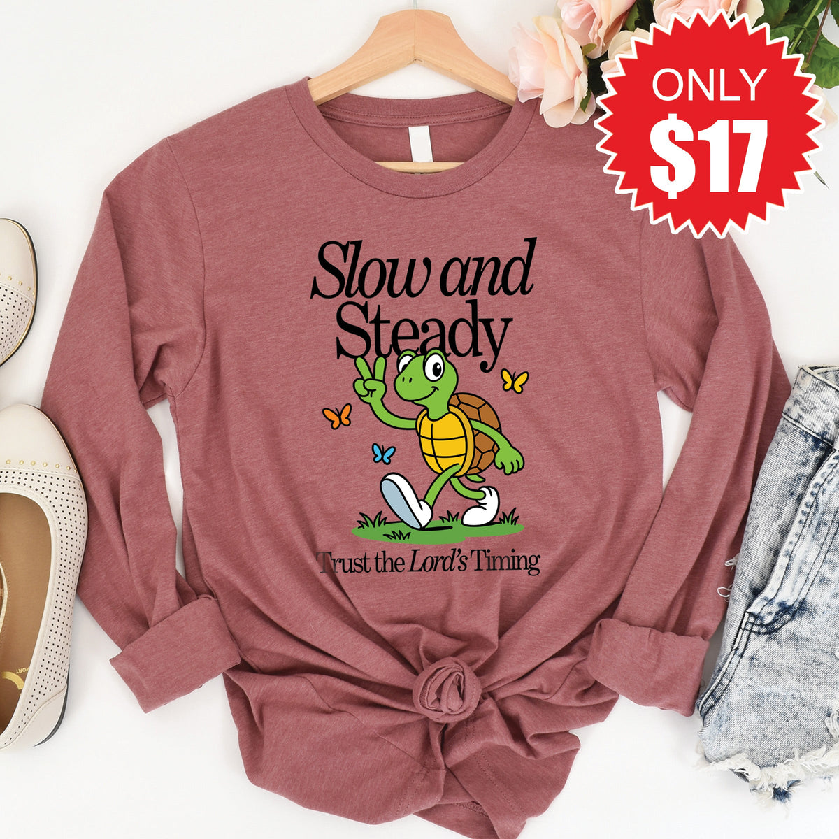 Slow And Steady Long Sleeve - Heather Mauve - 17 product image 1