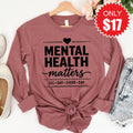 Mental Health Matters Long Sleeve - Heather Mauve - 17 product image 1