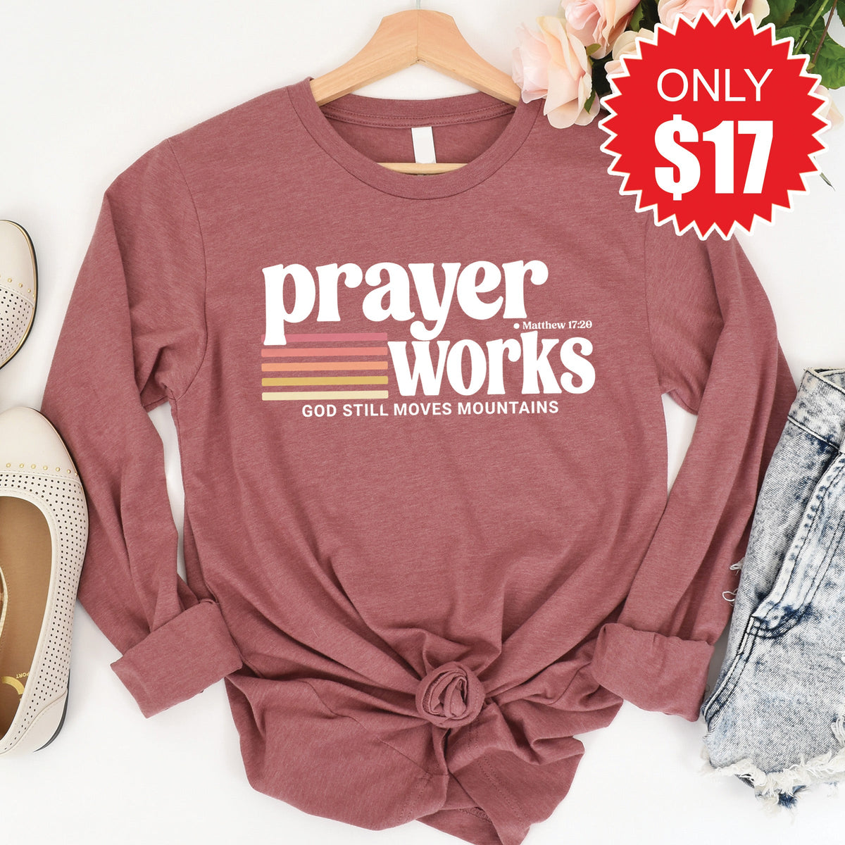 Prayer Works Long Sleeve - Heather Mauve - 17 product image 1