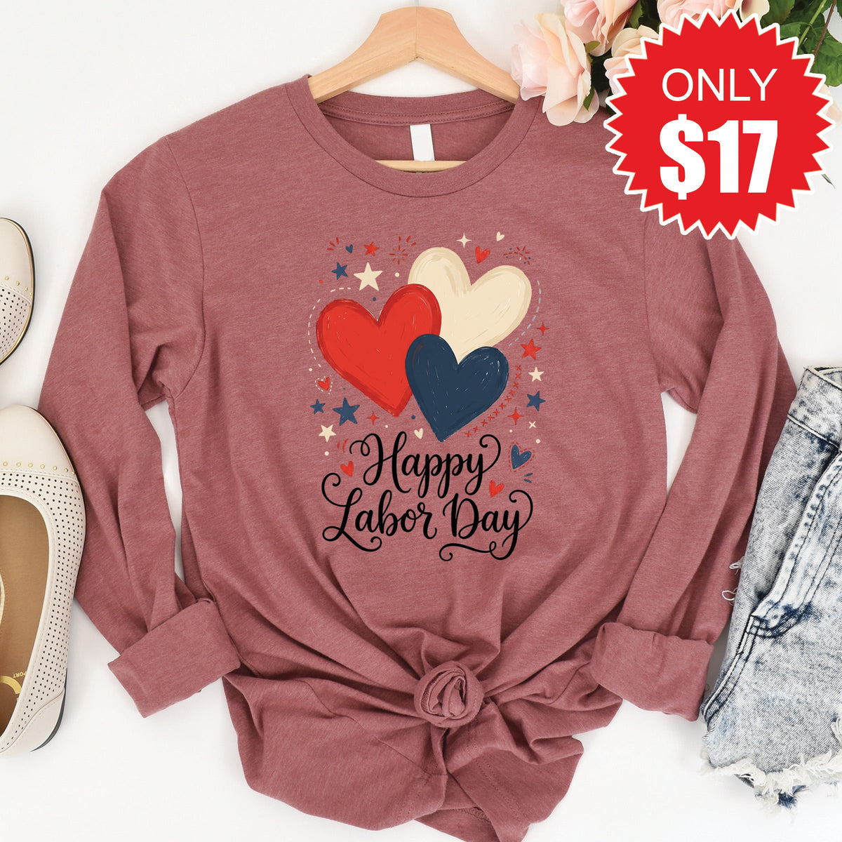 Happy Labor Day Long Sleeve - Heather Mauve - 17 product image 1