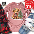 Christmas Cow Long Sleeve - Heather Mauve - 17 product image 1