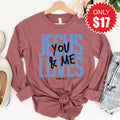 Jesus Loves You And Me Long Sleeve - Heather Mauve - 17 product image 1