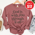 God Is With You Long Sleeve - Heather Mauve - 17 product image 1