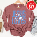 Jesus Loves You And Me Long Sleeve - Heather Mauve - 17 product image 1