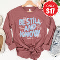 Be Still And Know Long Sleeve - Heather Mauve - 17 product image 1