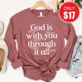 God Is With You Long Sleeve - Heather Mauve - 17 product image 1