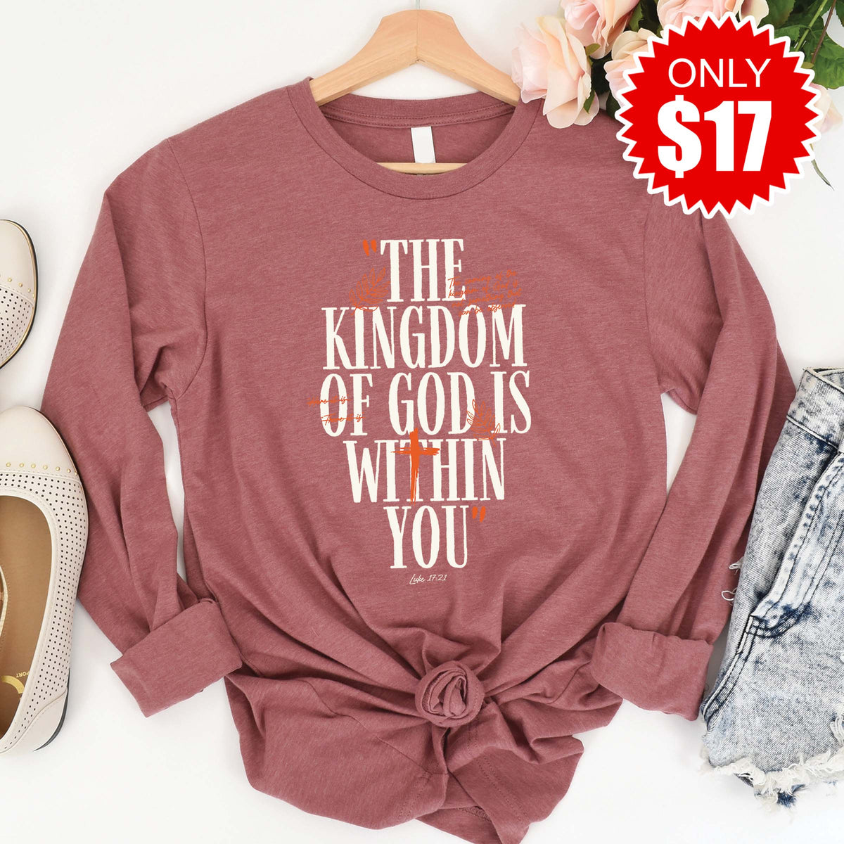 Kingdom of God Long Sleeve - Heather Mauve - 17 product image 1