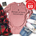 Christ Is Born Long Sleeve - Heather Mauve - 17 product image 1