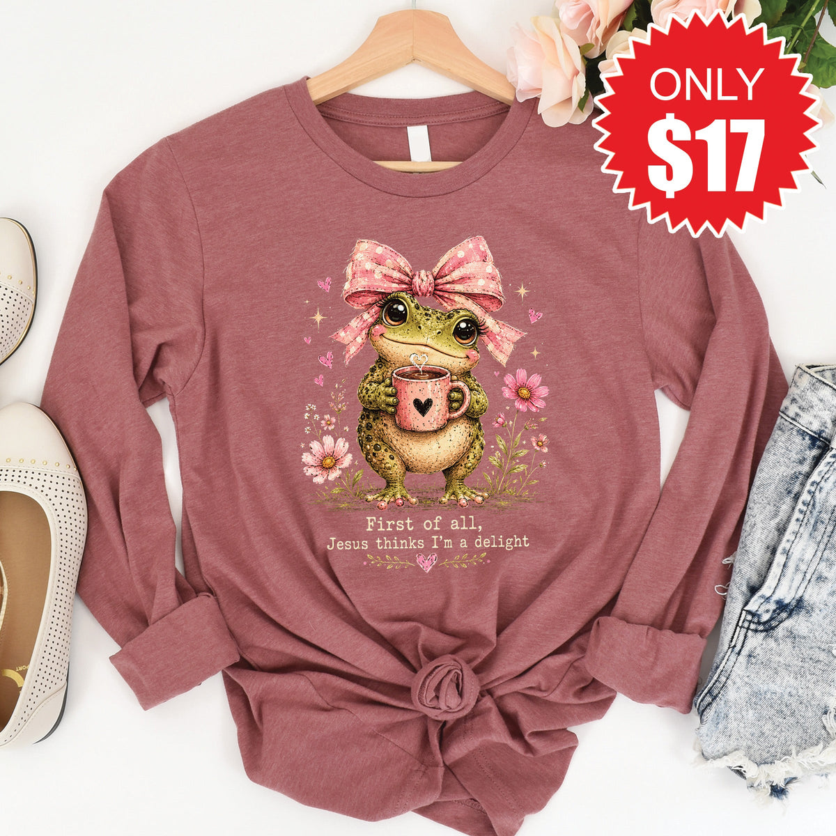 I'm A Delight Long Sleeve - Heather Mauve - 17 product image 1