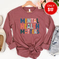 Mental Health Matters Long Sleeve - Heather Mauve - 17 product image 1