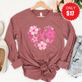 Pink Ribbon Floral Long Sleeve - Heather Mauve - 17 product image 1