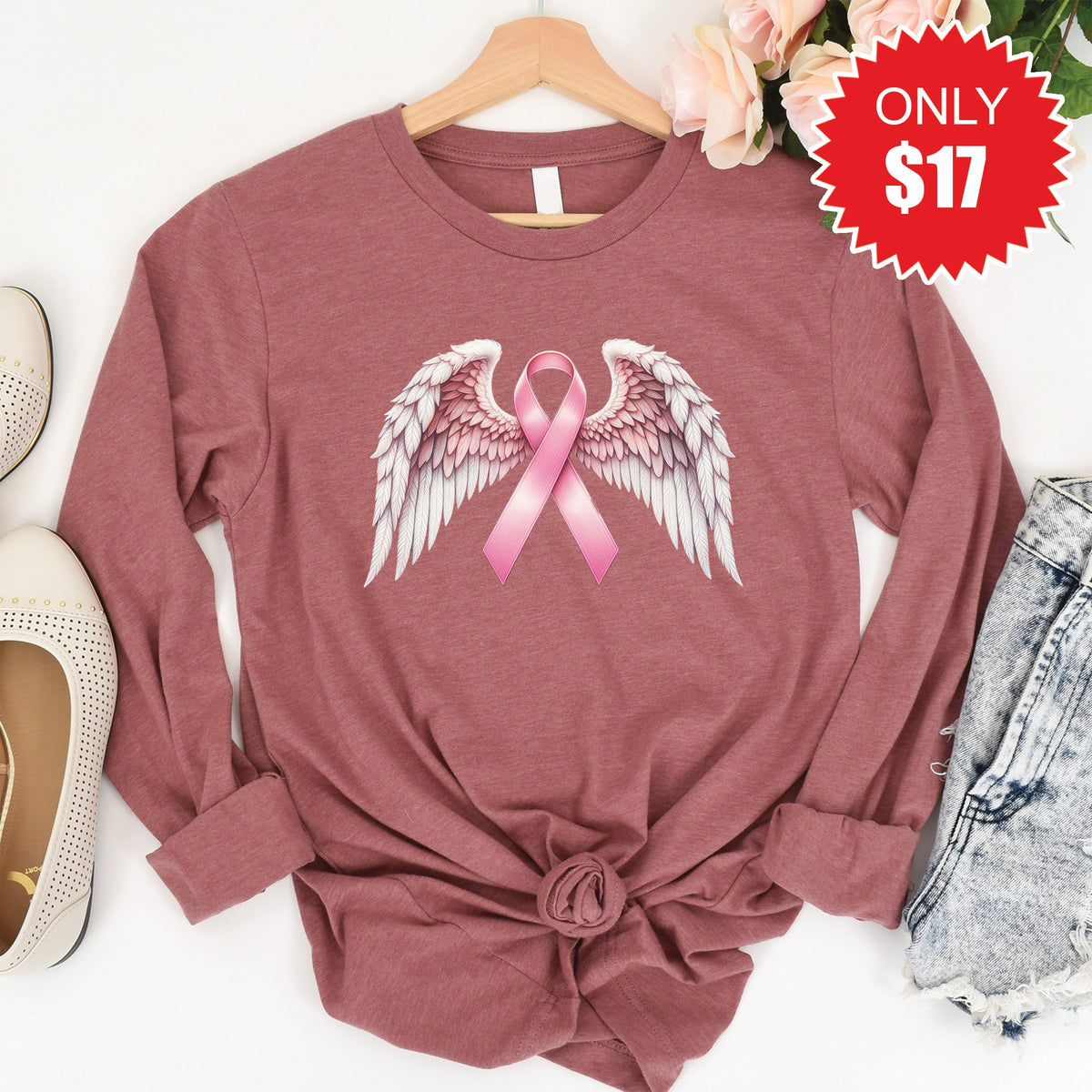 Angel Wings Long Sleeve - Heather Mauve - 17 product image 1