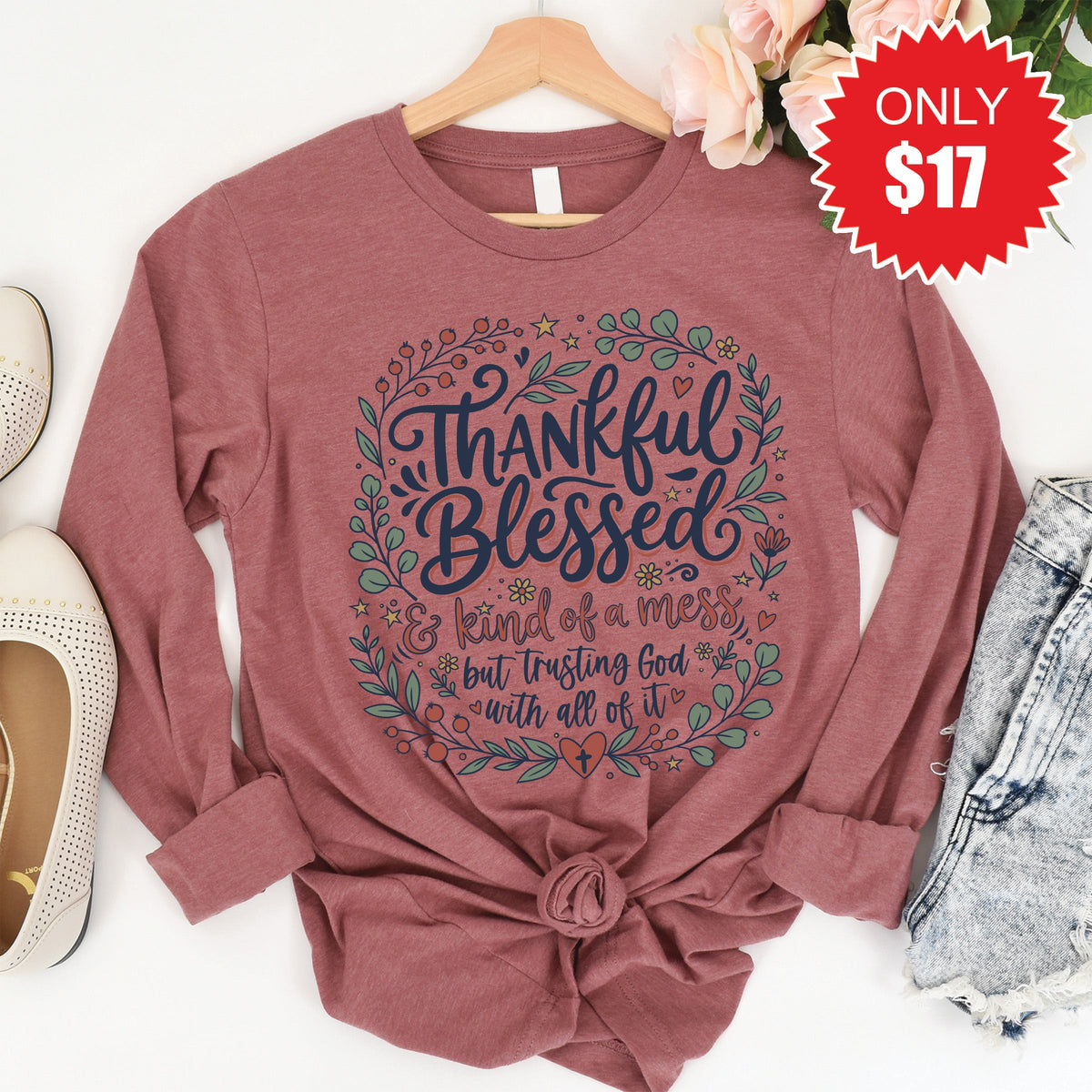 Kind of a Mess Long Sleeve - Heather Mauve - 17 product image 1