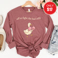 Fight The Bad Cells Long Sleeve - Heather Mauve - 17 product image 1