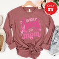 I Wear Pink For My Mom Long Sleeve - Heather Mauve - 17 product image 1