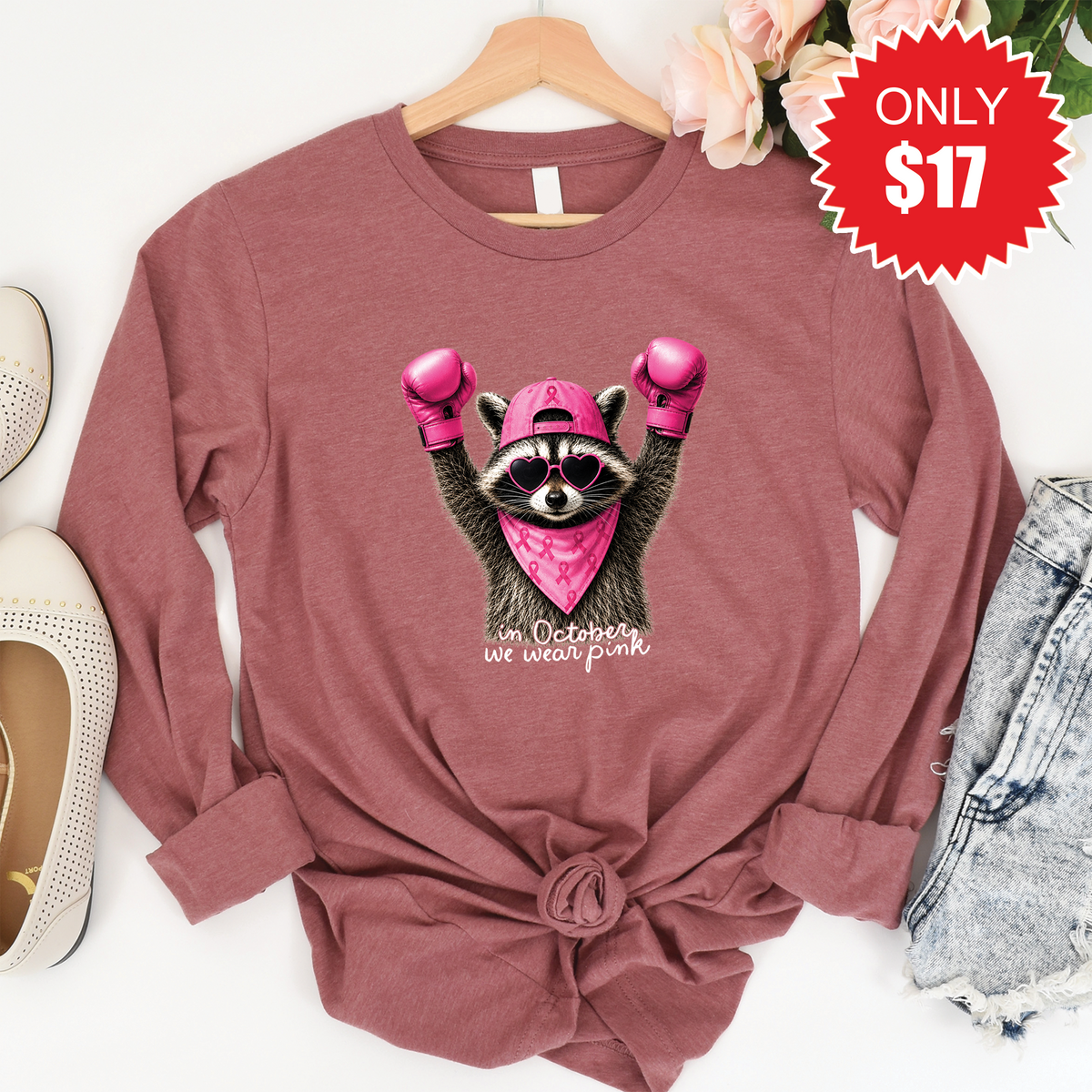 We Wear Pink Long Sleeve - Heather Mauve - 17 product image 1