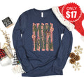 Merry and Bright Long Sleeve - Heather Navy - 17 product image 1