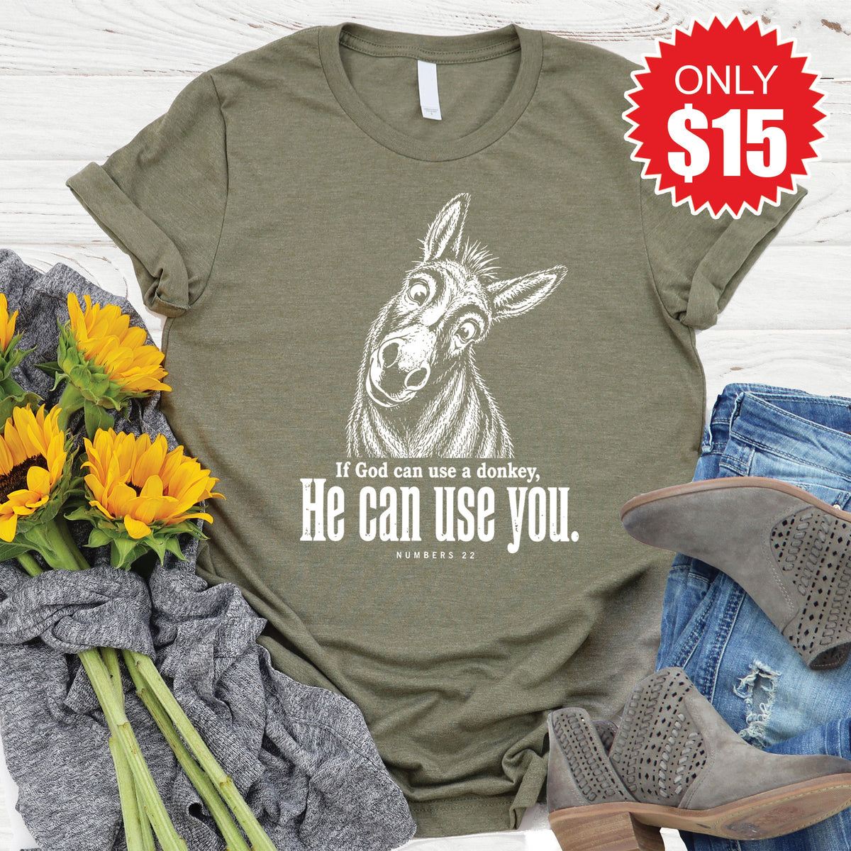 He Can Use You Tee - Heather Olive - 15 product image 1