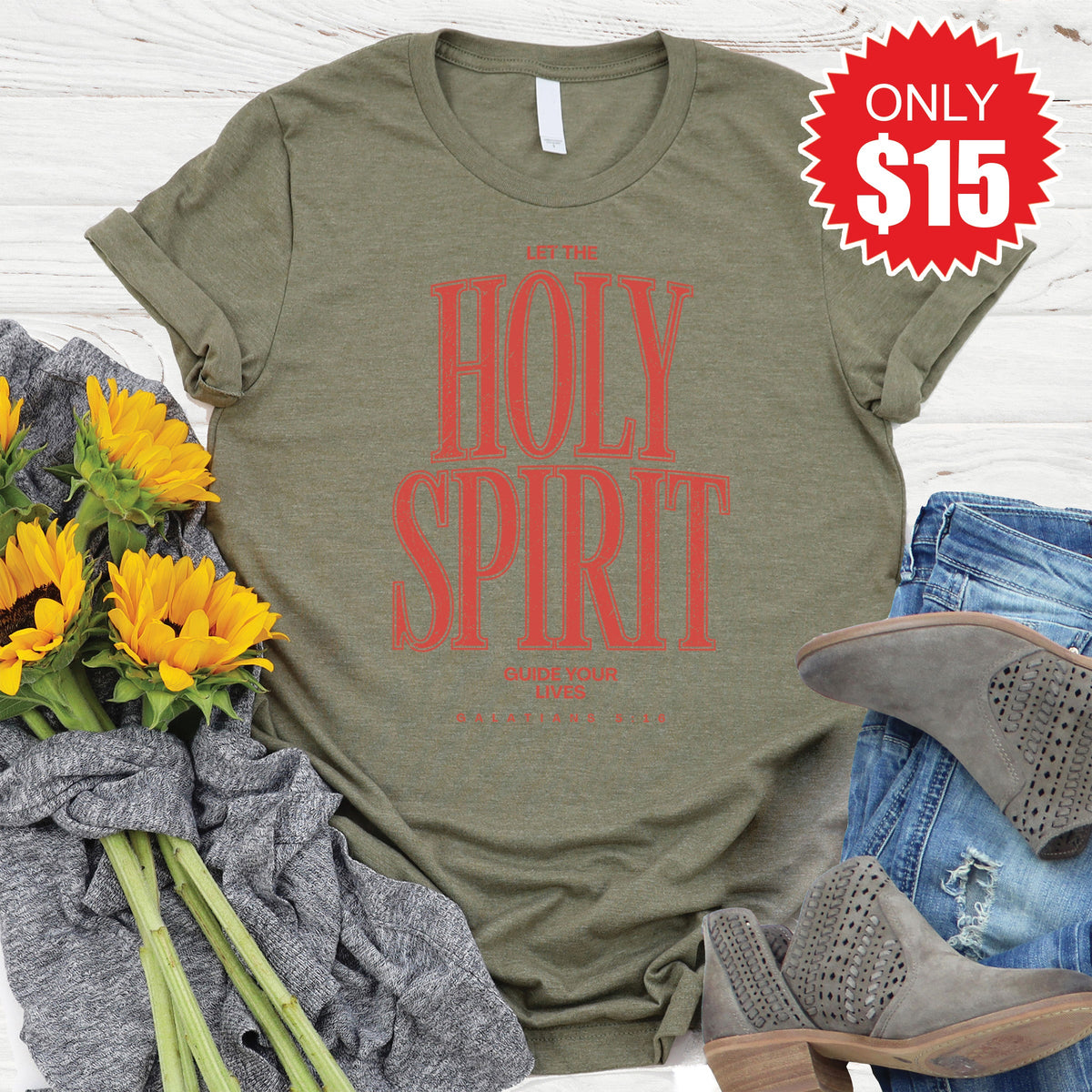 Holy Spirit Tee - Heather Olive - 15 product image 1
