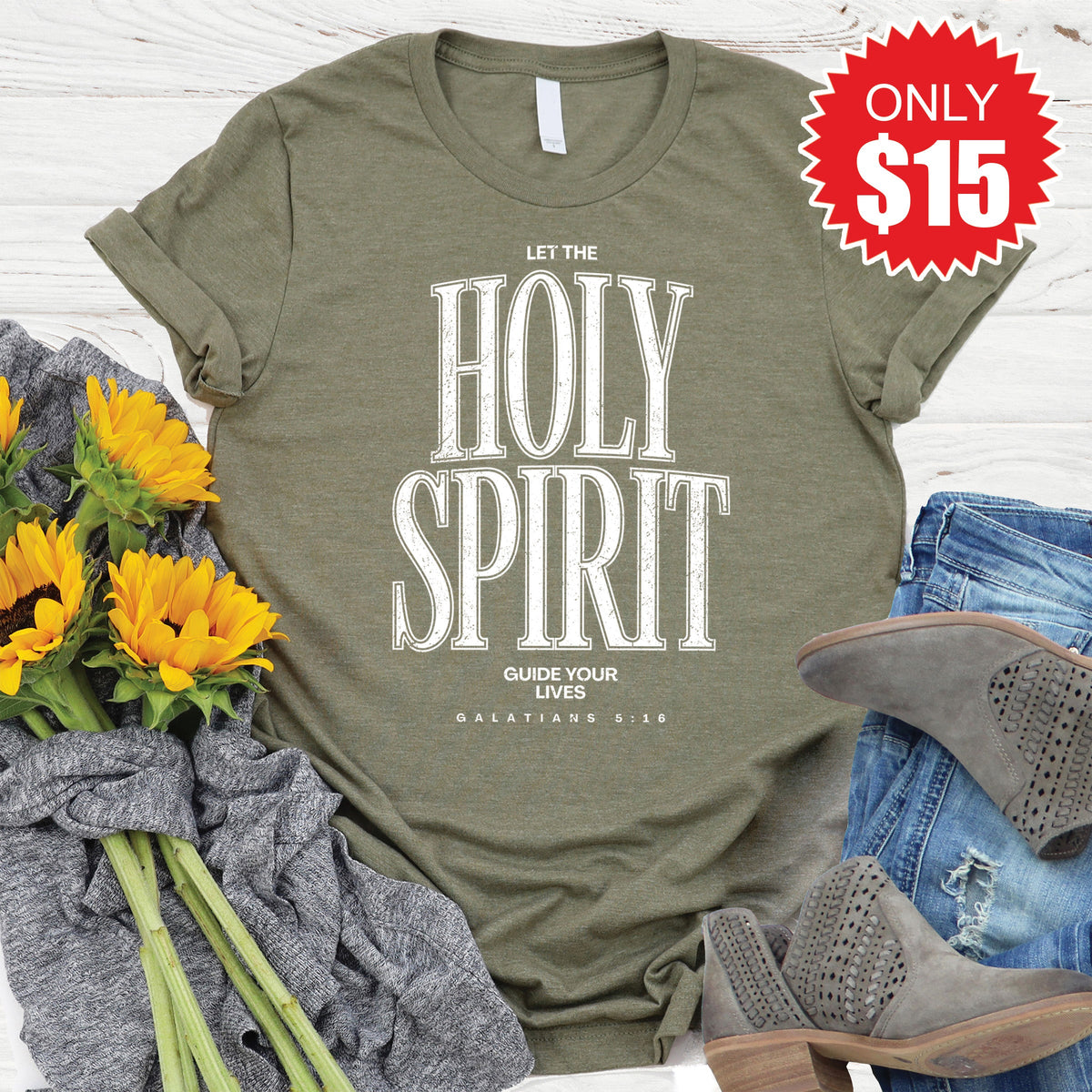 Holy Spirit Tee - Heather Olive - 15 product image 1