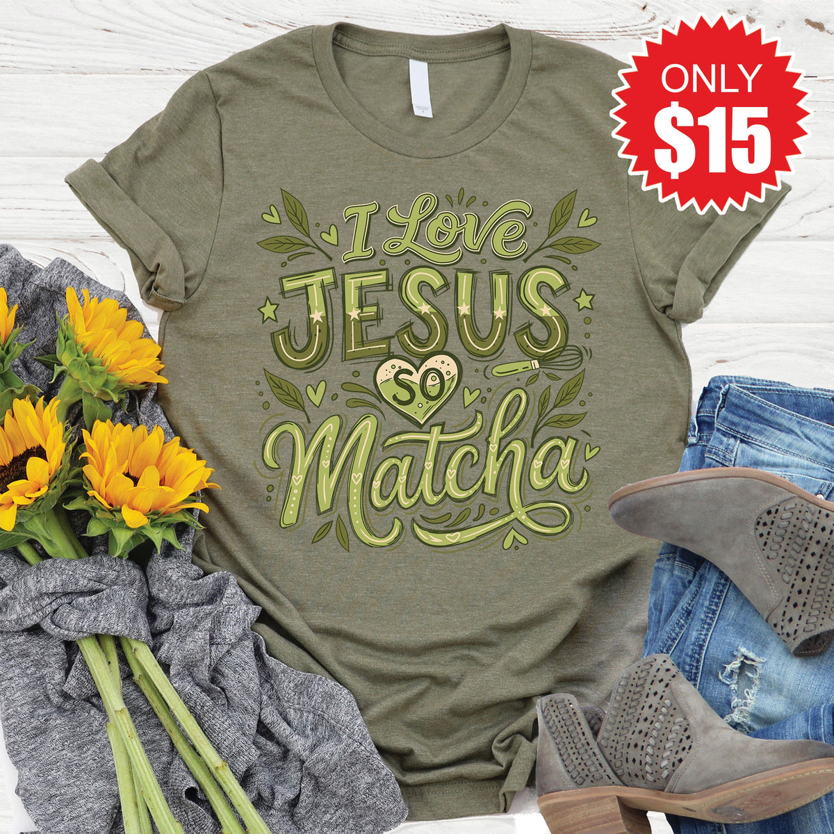 So Matcha Tee - Heather Olive - 15 product image 1