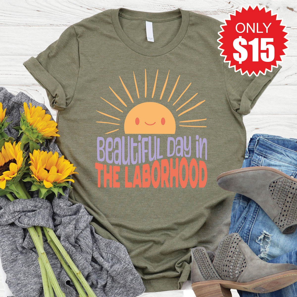 Laborhood Tee - Heather Olive - 15 product image 1
