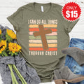 Philippians 4:13 Cross Tee - Heather Olive - 15 product image 1