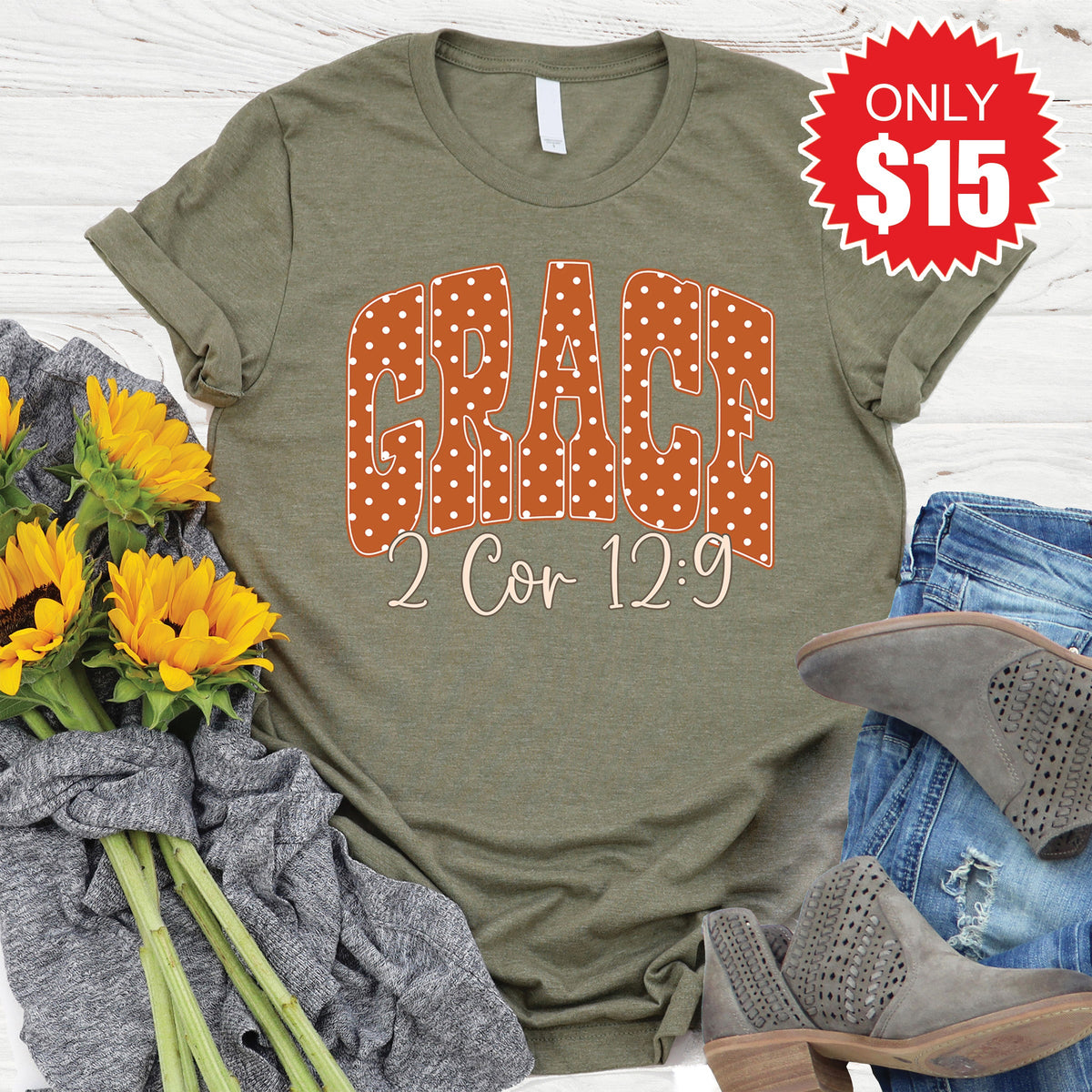 Grace Tee - Heather Olive - 15 product image 1